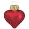 Whitehurst 56ct. 2" Matte Red Glass Heart Ornaments